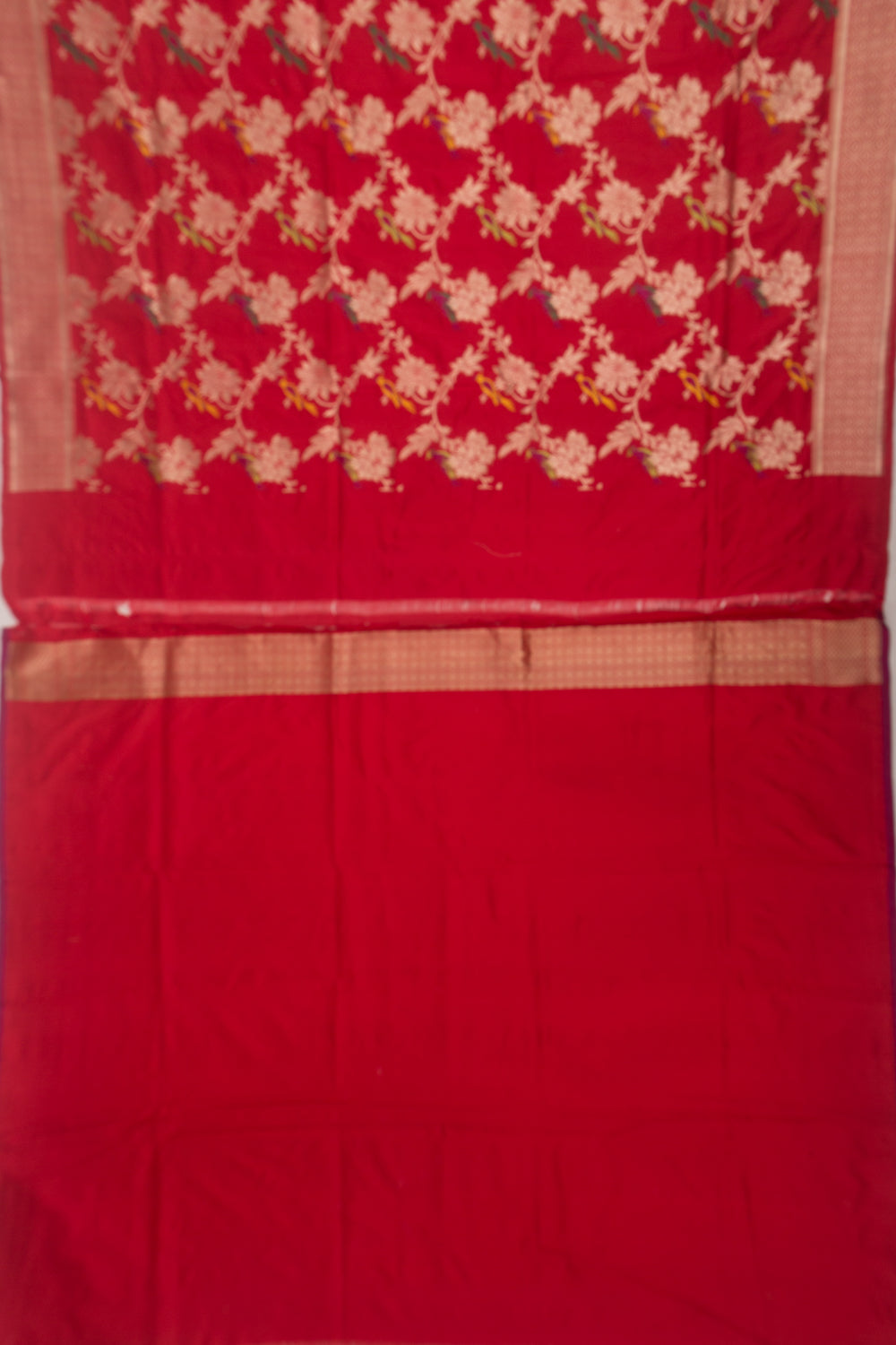 Banarasi Silk Jaal Red Saree