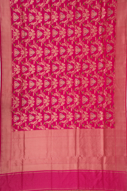 Banarasi Silk Jaal And Butta Pink Saree
