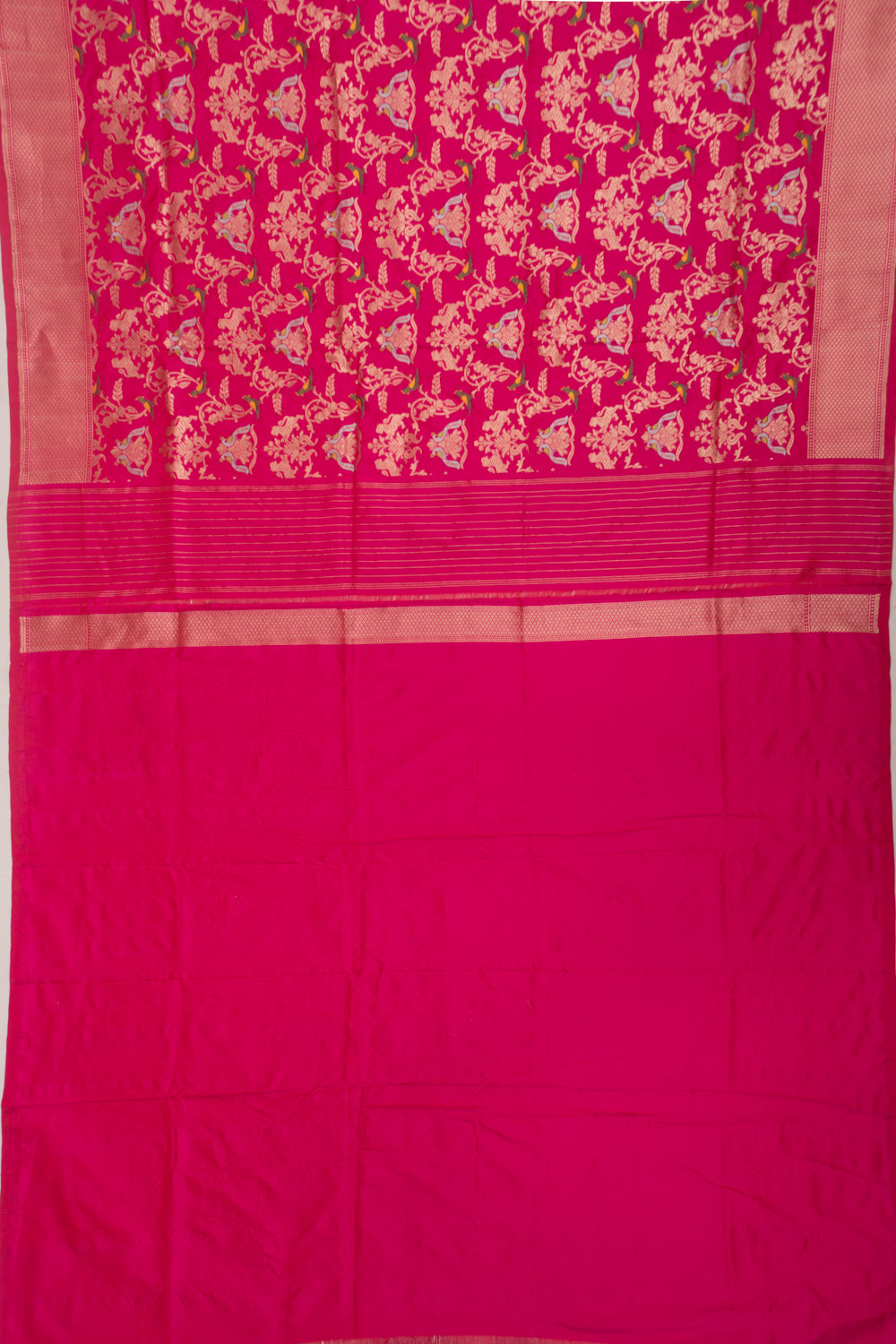 Banarasi Silk Jaal And Butta Pink Saree