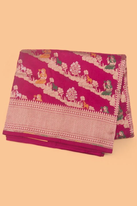 Banarasi Silk Brocade Pink Saree
