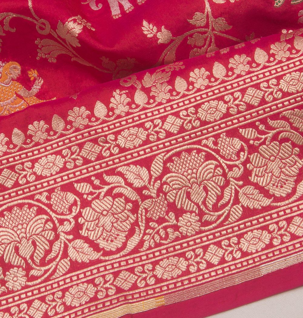Banarasi Silk Brocade Pink Saree
