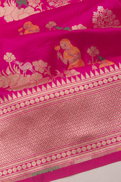 Banarasi Silk Brocade Pink Saree