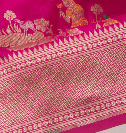 Banarasi Silk Brocade Pink Saree