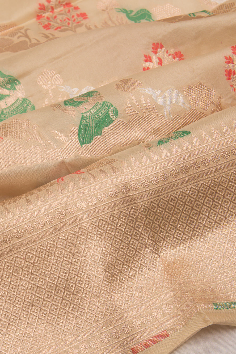Banarasi Silk Brocade Cream Saree