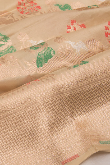 Banarasi Silk Brocade Cream Saree