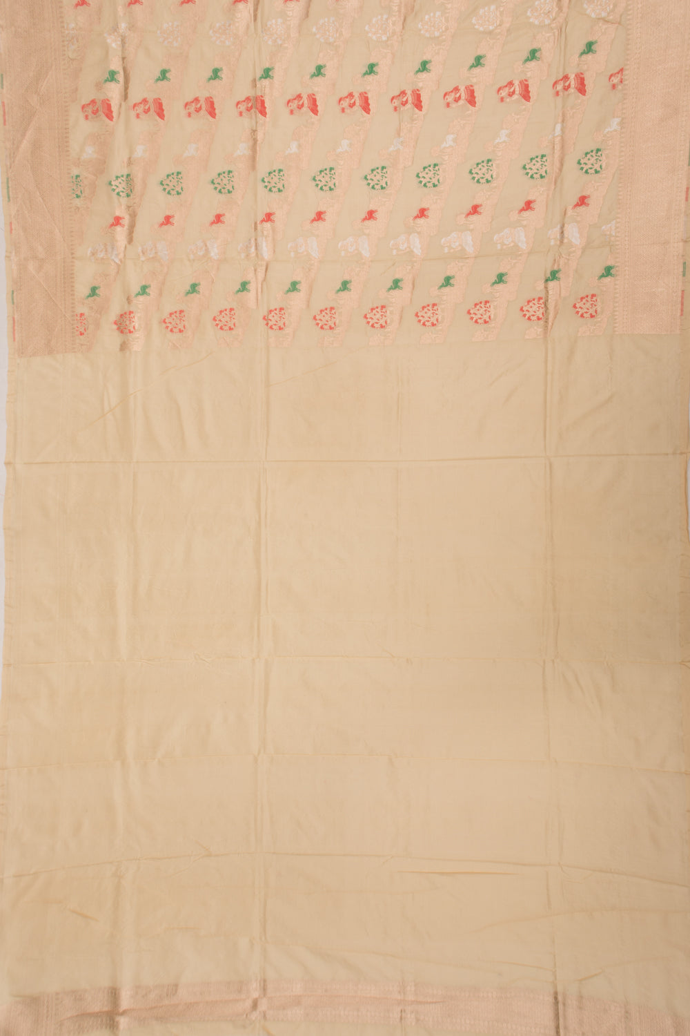Banarasi Silk Brocade Cream Saree
