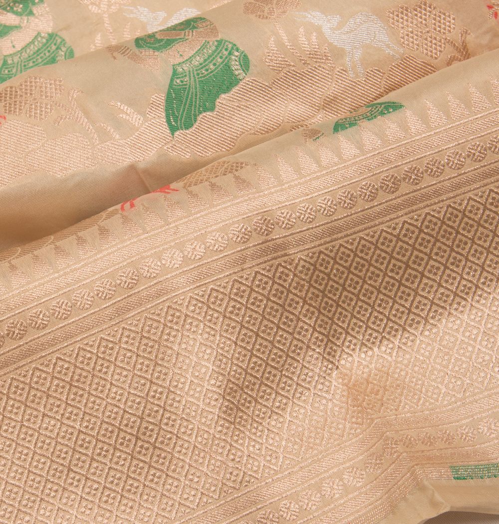 Banarasi Silk Brocade Cream Saree