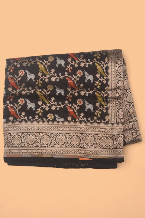 Banarasi Silk Brocade Black Saree