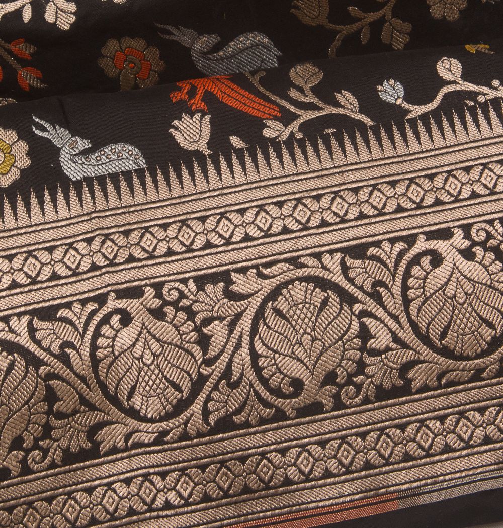 Banarasi Silk Brocade Black Saree