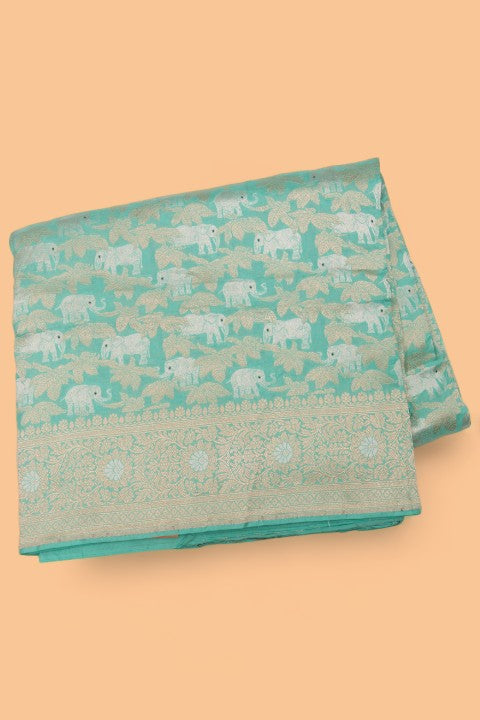 Banarasi Silk Brocade Sea Green Saree