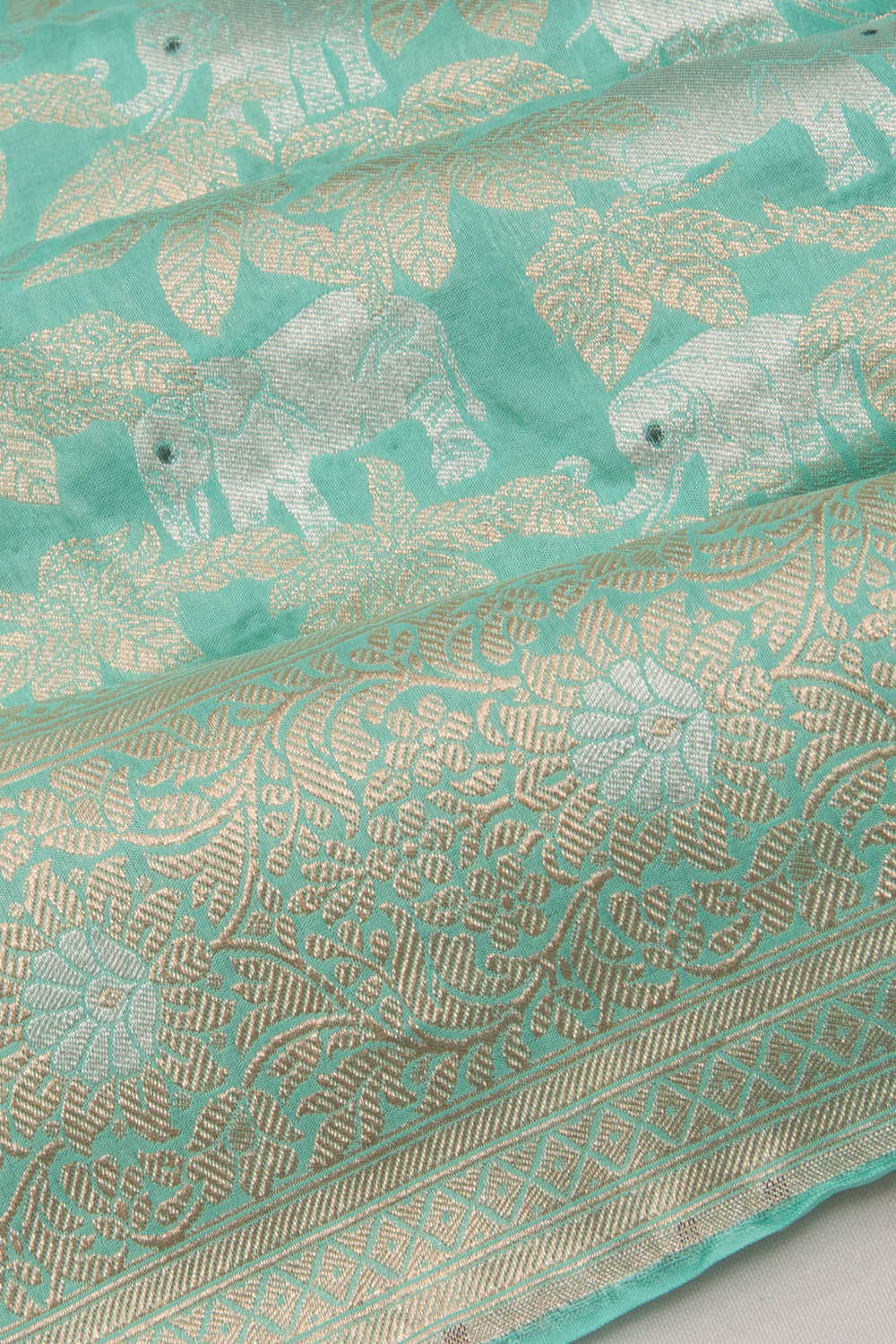 Banarasi Silk Brocade Sea Green Saree
