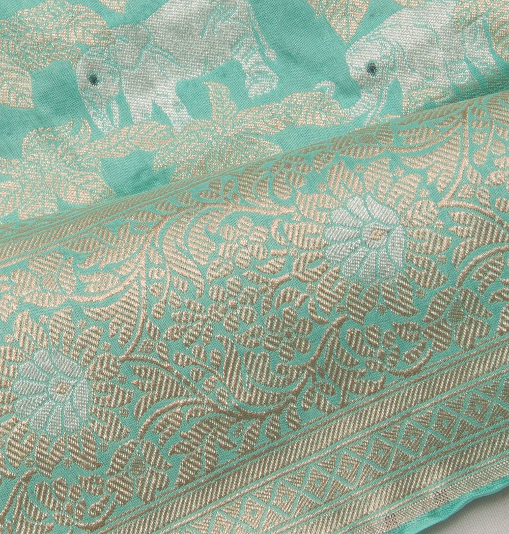 Banarasi Silk Brocade Sea Green Saree