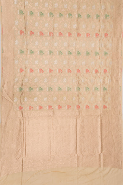 Banarasi Silk Jaal Cream Saree