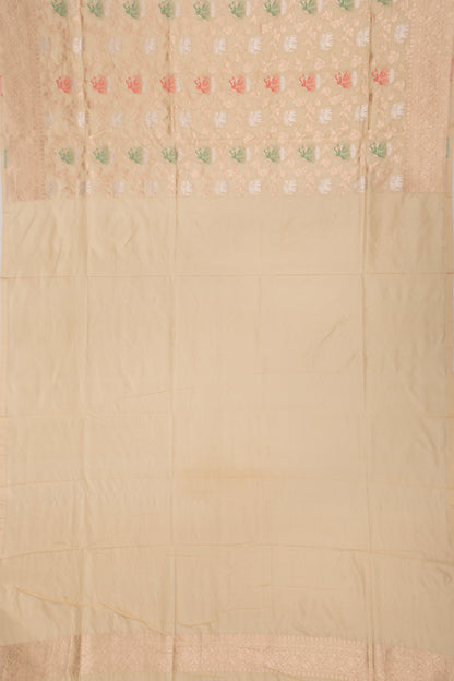 Banarasi Silk Jaal Cream Saree