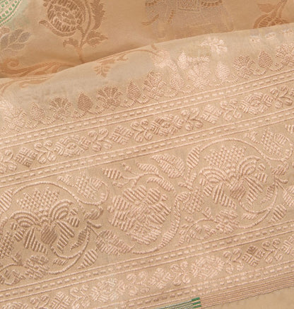 Banarasi Silk Jaal Cream Saree