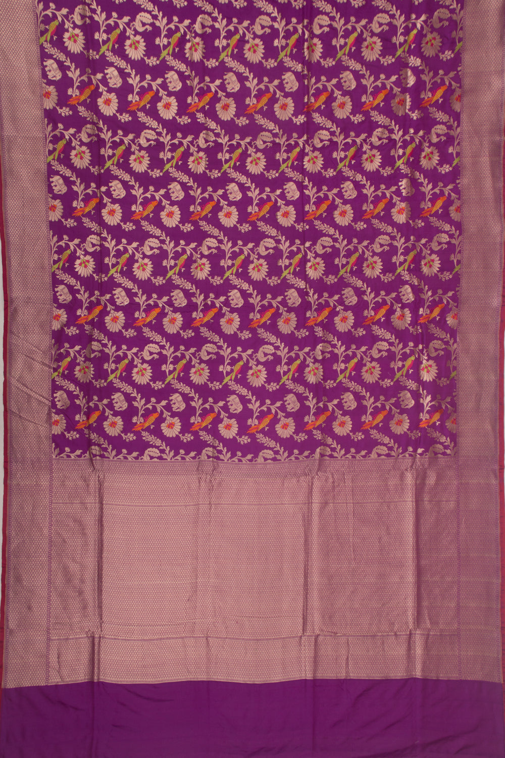 Banarasi Silk Brocade Purple Saree