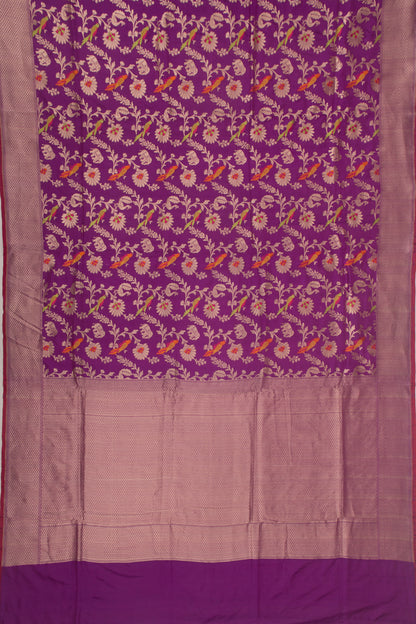 Banarasi Silk Brocade Purple Saree