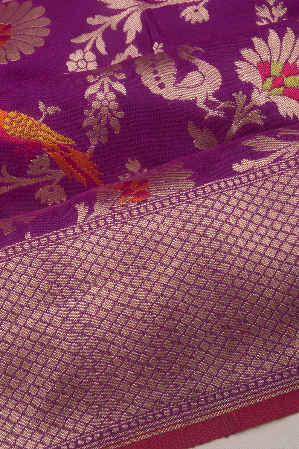 Banarasi Silk Brocade Purple Saree