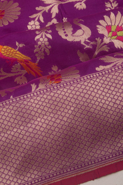 Banarasi Silk Brocade Purple Saree