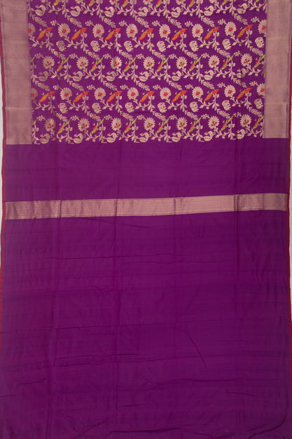 Banarasi Silk Brocade Purple Saree