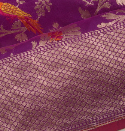 Banarasi Silk Brocade Purple Saree