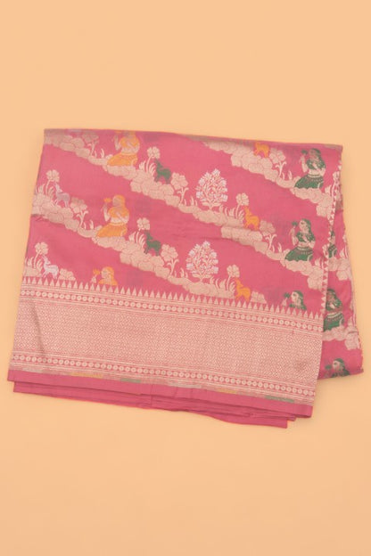 Banarasi Silk Brocade Baby Pink Saree
