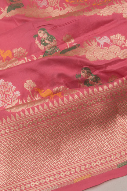 Banarasi Silk Brocade Baby Pink Saree