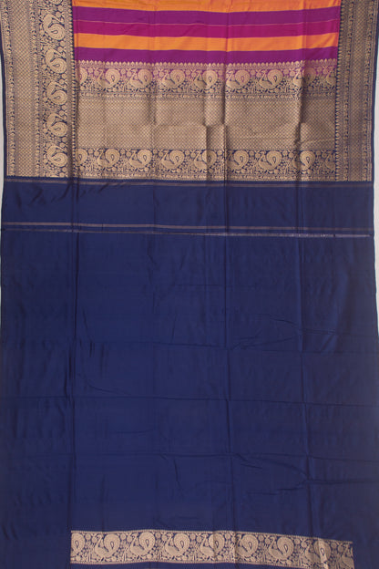 Banarasi Silk Vertical Lines Mulitcolour Saree