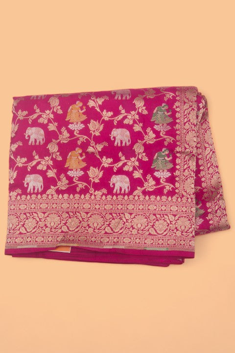 Banarasi Silk Brocade Pink Saree