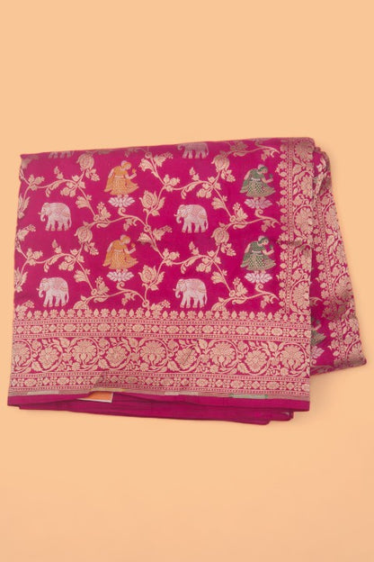 Banarasi Silk Brocade Pink Saree