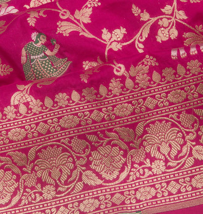 Banarasi Silk Brocade Pink Saree