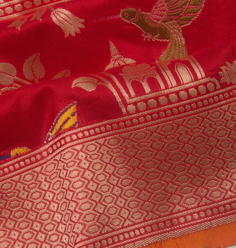 Banarasi Silk Brocade Red Saree