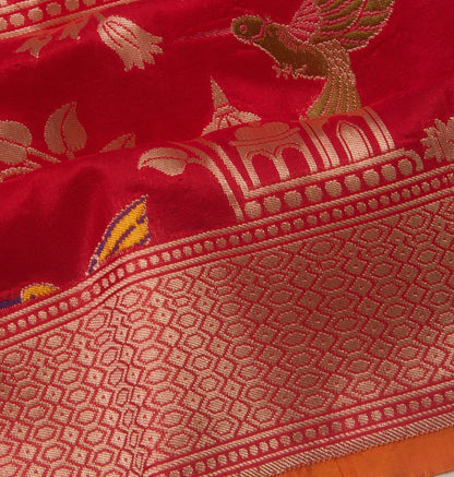 Banarasi Silk Brocade Red Saree