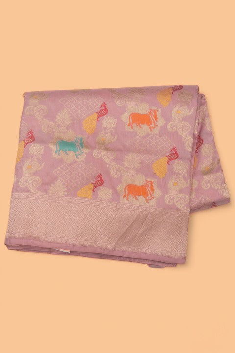 Banarasi Silk Brocade Lilac Saree