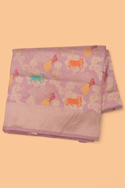 Banarasi Silk Brocade Lilac Saree