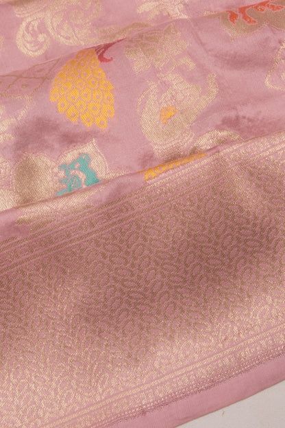 Banarasi Silk Brocade Lilac Saree