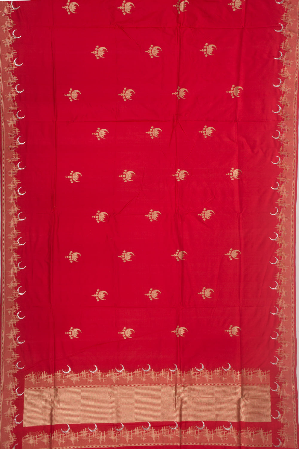 Banarasi Silk Kadwa Butta Red Saree