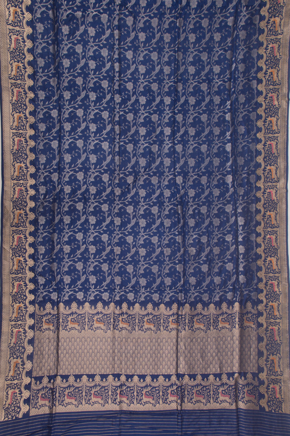 Banarasi Silk Jaal Dark Blue Saree