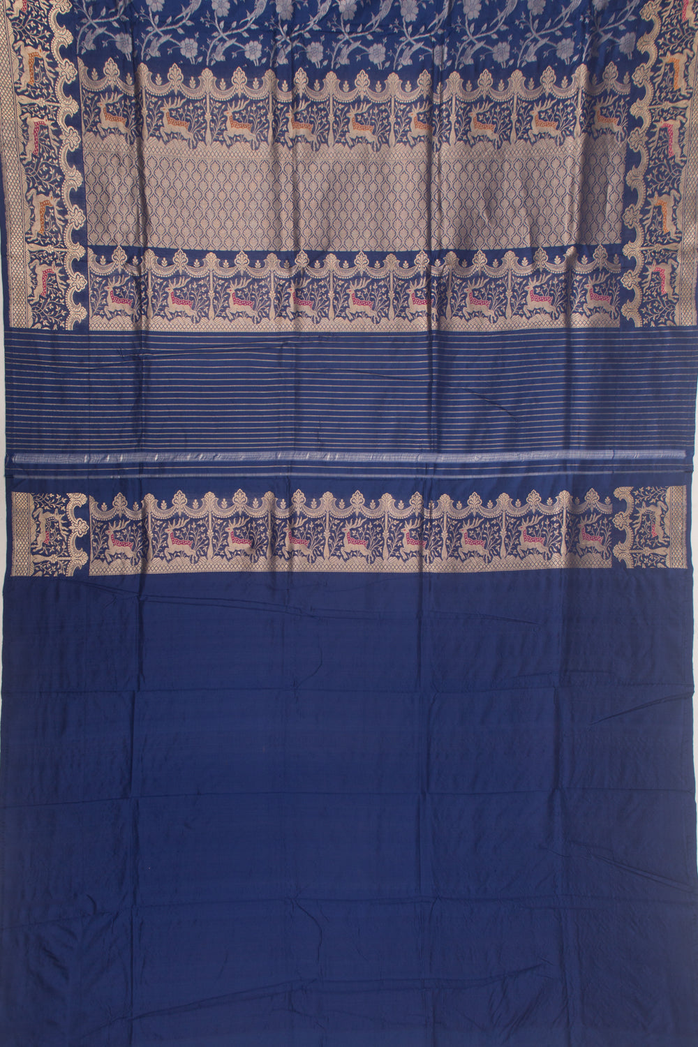 Banarasi Silk Jaal Dark Blue Saree