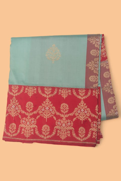 Banarasi Silk Butta Blue Saree
