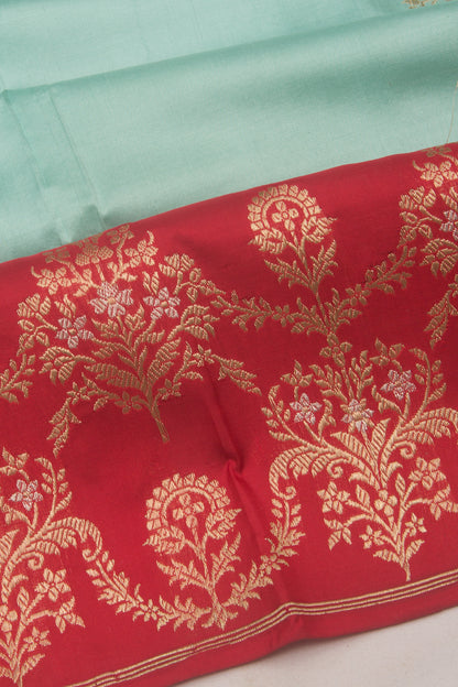 Banarasi Silk Butta Blue Saree