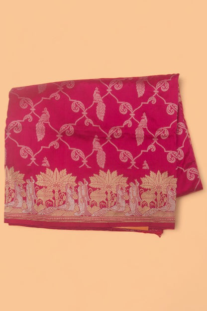 Banarasi Silk Brocade Pink Saree