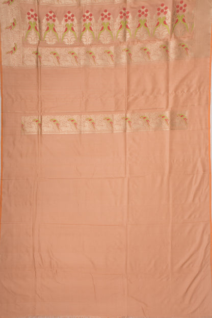 Banarasi Silk Vertical Lines Cream Saree