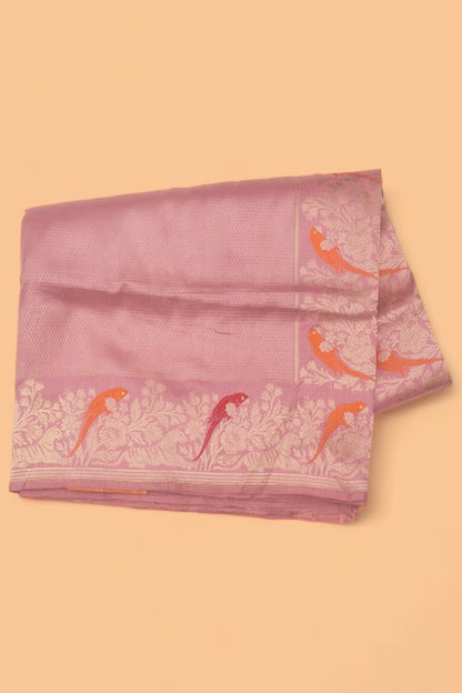 Banarasi Silk Brocade Pastel Pink Saree
