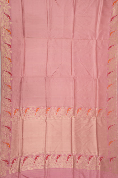 Banarasi Silk Brocade Pastel Pink Saree