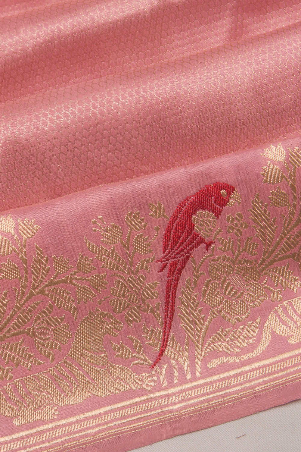 Banarasi Silk Brocade Pastel Pink Saree