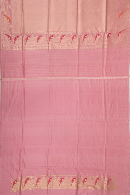 Banarasi Silk Brocade Pastel Pink Saree