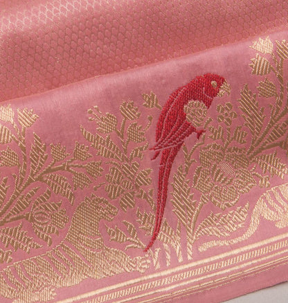 Banarasi Silk Brocade Pastel Pink Saree