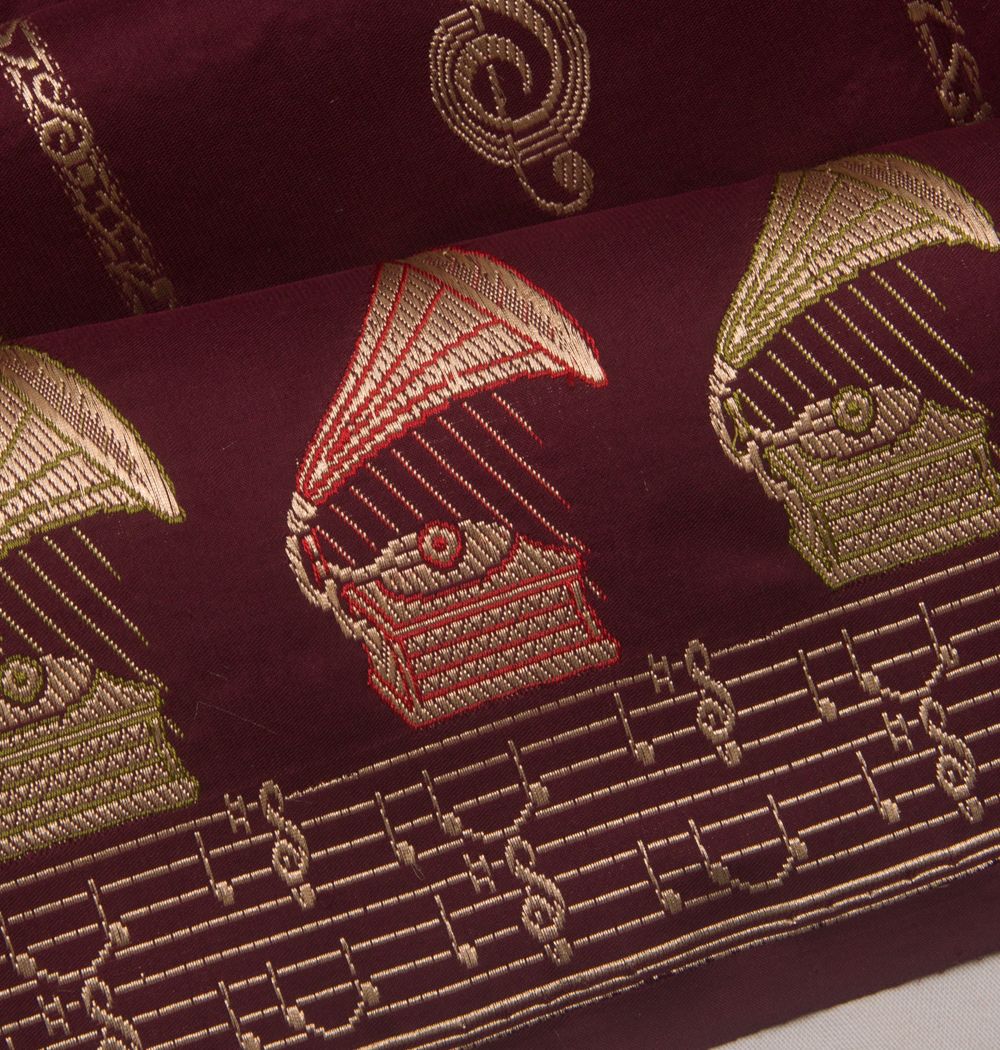 Banarasi Silk Vertical Lines And Butta Brown Saree