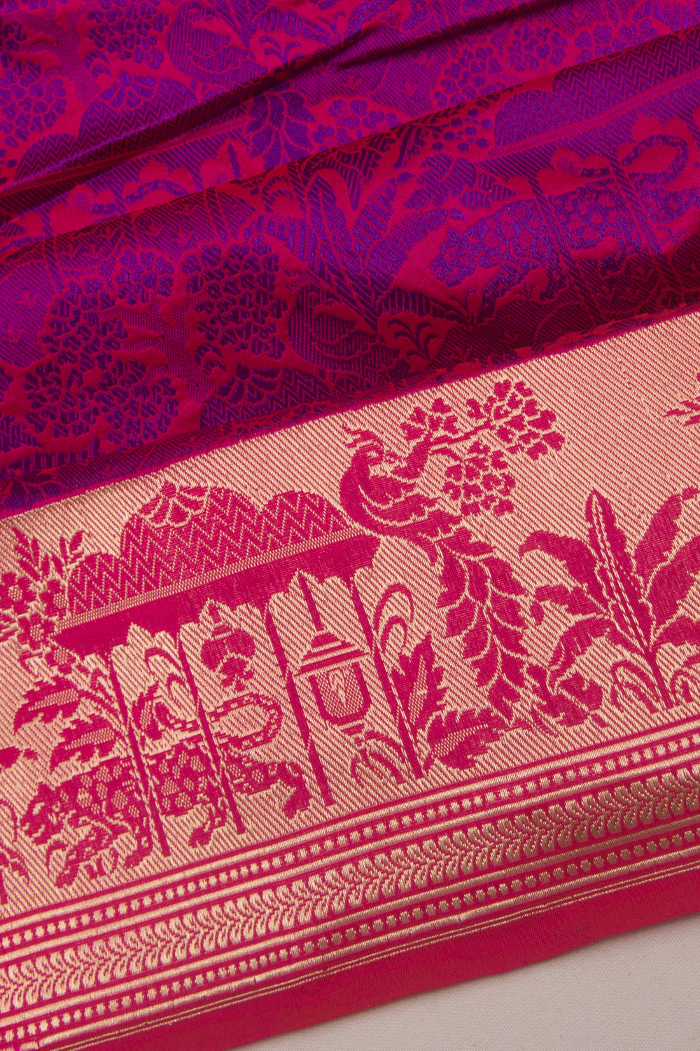 Banarasi Silk Tanchoi Purple Saree